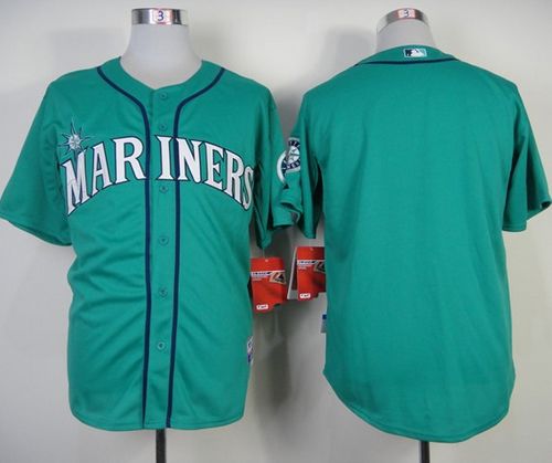 Mariners Blank Green Alternate Cool Base Stitched MLB Jersey - Click Image to Close